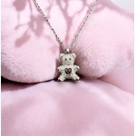 Monemel Swarovski Teddy Bear  Kolye (Altın Kaplama)-Yeniyıl - Monemel